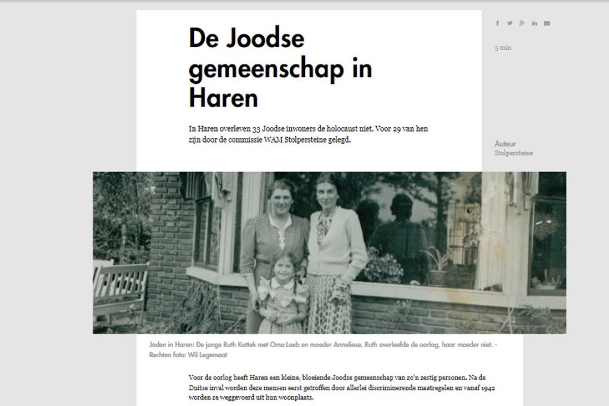 De Joodse gemeenschap in Haren